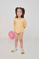 Butterscotch Linen Girls Romper