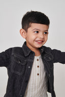 Graphite Linen Denim Boys Jacket