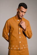 Olive Co-Linen Men's Nehru Jacket