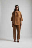 Ellora Linen Short Kurta Set On Sale