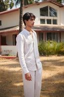 Undyed Boldstripe Linen Men's Oxford Shirt – Slim Fit