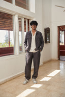 Graphite Linen Men's Jogger Pants