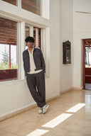 Undyed Pinstripe Linen Men's Popover Shirt