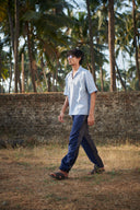 Neel Graphite Linen Men's Barrel Pants