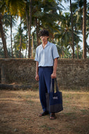 Neel Graphite Linen Men's Barrel Pants