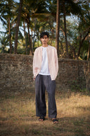Graphite Linen Men's Baggy Pants