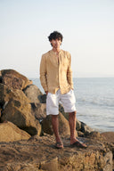 Undyed Boldstripe Linen Men's Golf Shorts