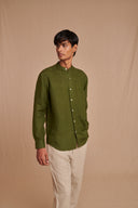 Kai Linen Men's Band Collar Shirt