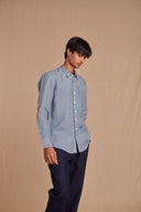 Sky Linen Men's Oxford Shirt – Slim Fit