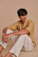 Undyed Boldstripe Linen Men's Lounge Pants
