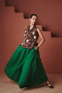 Coffee Co-Linen Wrap Waistcoat