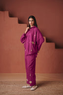 Orchid Co-Linen Oversized Flared Shirt Set