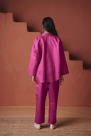 Orchid Co-Linen Oversized Flared Shirt Set