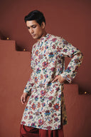 Beige Chintz Co-Linen Men's Classic Kurta