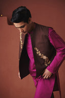 Coffee Co-Linen Men's Nehru Jacket