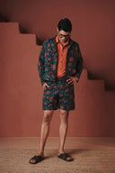 Paan Chintz Co-Linen Men's Trucker Jacket