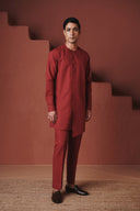 Brick Co-Linen Men's Side Open Kurta Set