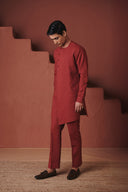 Brick Co-Linen Men's Side Open Kurta Set