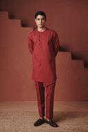 Brick Co-Linen Men's Side Open Kurta Set