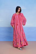 Amalfi Linen Puff Sleeves Dress