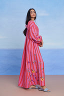 Amalfi Linen Puff Sleeves Dress