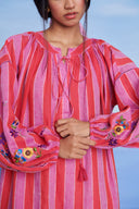 Amalfi Linen Puff Sleeves Dress