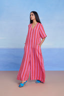 Amalfi Linen Half Sleeves Flared Jumpsuit