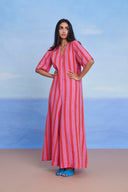 Amalfi Linen Half Sleeves Flared Jumpsuit