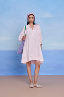 Fleur Linen Lace Panelled Dress