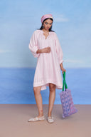 Fleur Linen Lace Panelled Dress