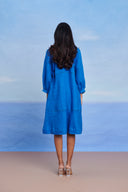 Santorini Linen Lace Panelled Dress