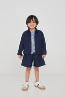 Neel Linen Denim Boys Jacket Set