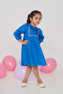 Santorini Linen Girls Peter Pan Collar Dress