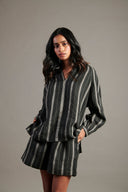 Dhaari Linen Billow Shorts Set On Sale
