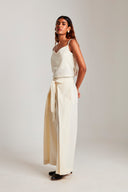Vanilla Co-Linen Wrap Pants