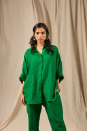 Panna Linen Oversized Flared Shirt On Sale