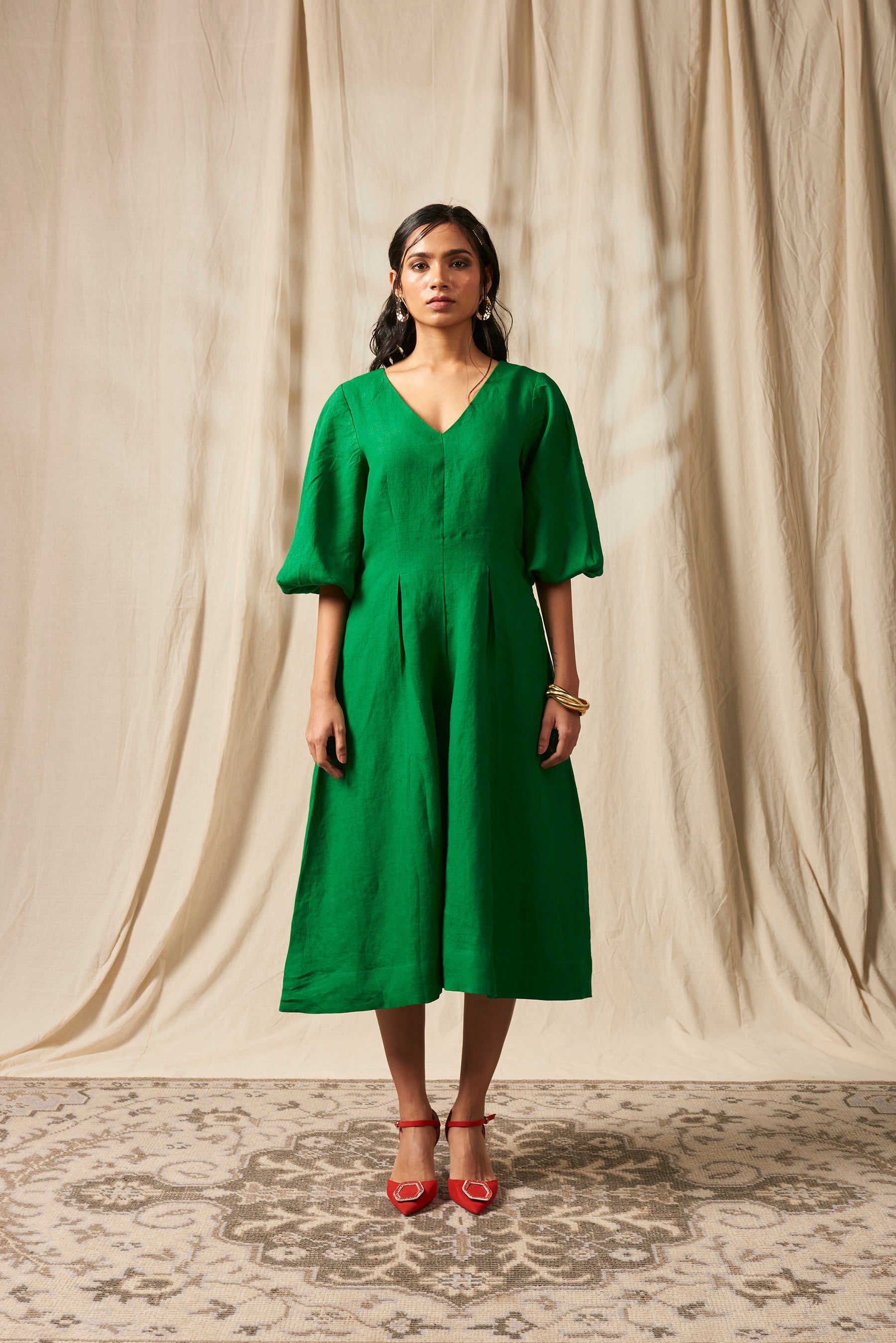 Saphed | Panna Linen Billow Dress S/M Saphed | Panna Linen Billow Dress S/M