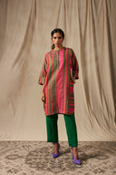 Surekha Linen Panelled Kurta Set