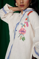 Foliage Co-Linen Oversized Flared Shirt Set