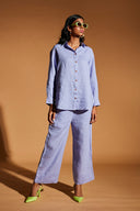 Jacaranda Linen Oversized Shirt On Sale