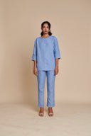 Ashwem Linen Short Kurta Set On Sale