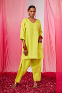 Keri Linen Women's Kurta Set On Sale