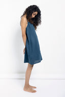 Indigo Linen Slip Dress