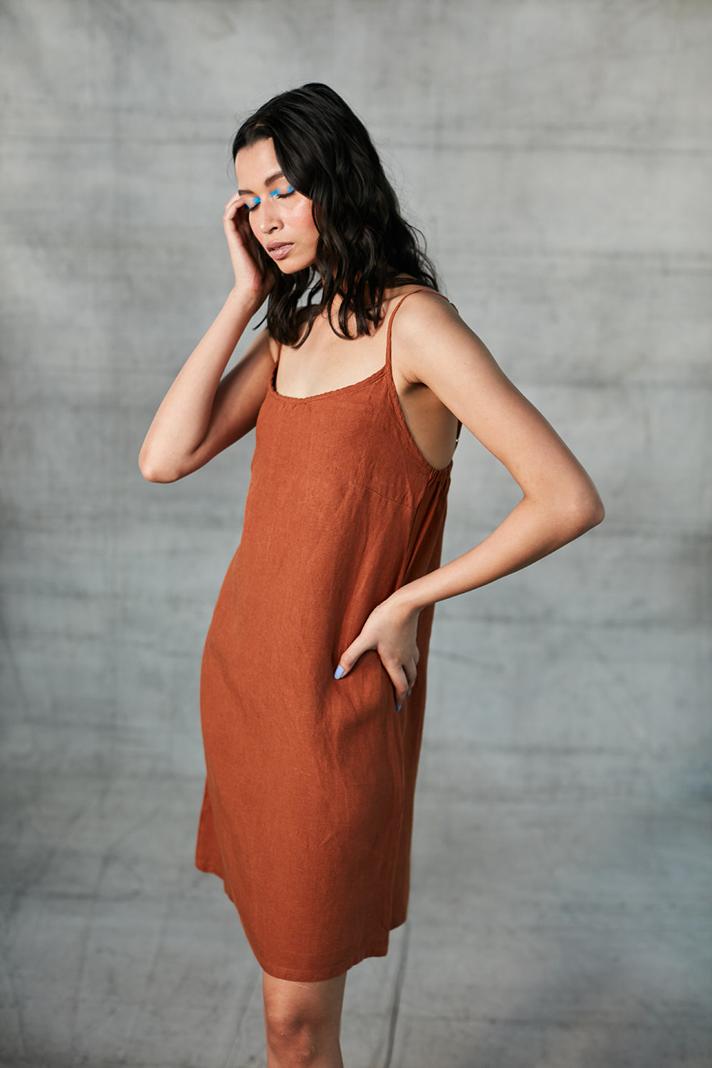 Cinnamon Linen Slip Dress Cinnamon Linen Slip Dress