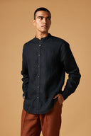 Kohl Linen Band Collar Shirt