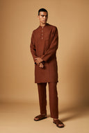 Cinnamon Linen Men's Classic Kurta