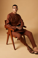 Cinnamon Linen Men's Classic Kurta