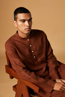 Cinnamon Linen Men's Classic Kurta