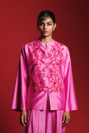 Gulabi Silk Embroidered Women's Mandarin Top