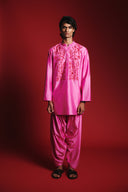 Gulabi Silk Embroidered Men's Band Collar Kurta Set